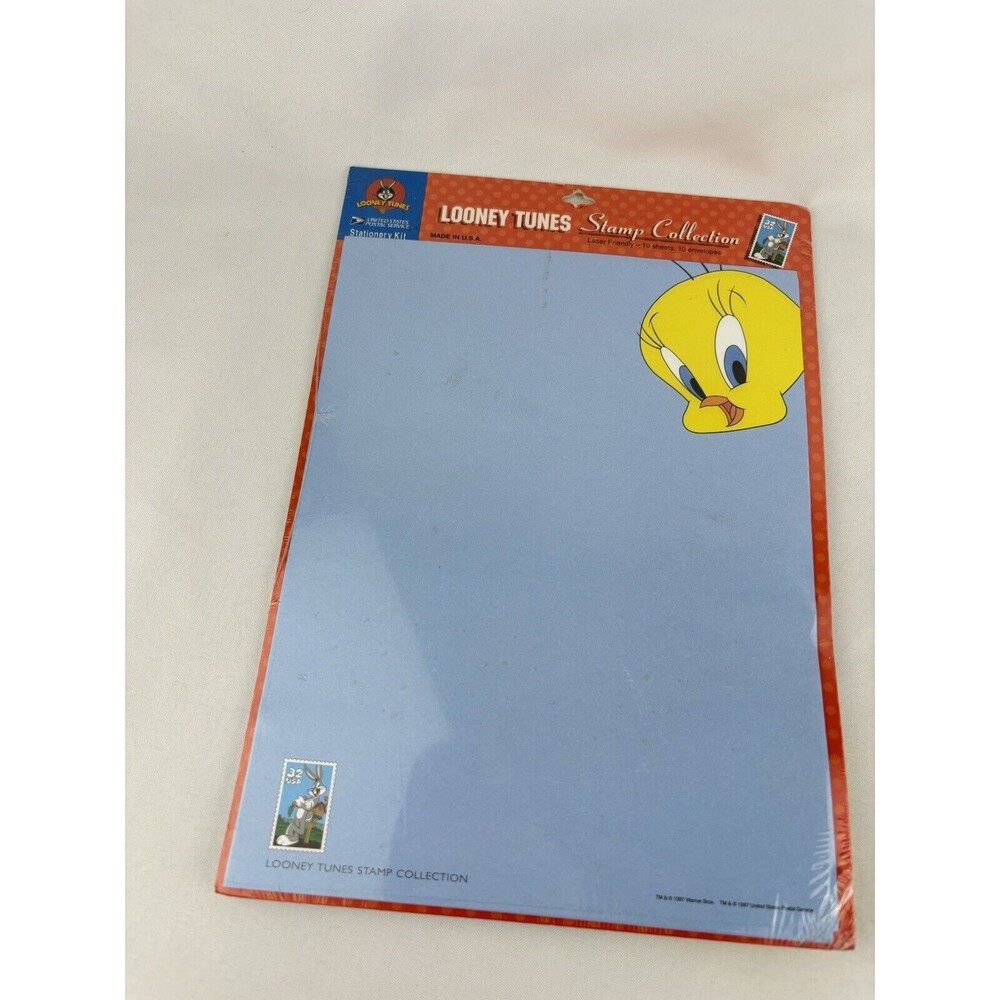 New-1997 Hallmark Looney‎ Tunes Stamp Collection Stationery Kit Tweety Bird